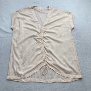 Tori Praver Anthropologie Swim Cover Womens Small Cream Rose Gold Coverup
